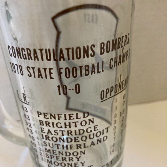 East Rochester  Bombers 1978 State Champs glass mug - Picture 5 of 8